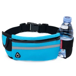 Pochette de course pour la salle de sport, imperméable, slim, pour téléphone et écouteurs, fitness - Bleu ciel